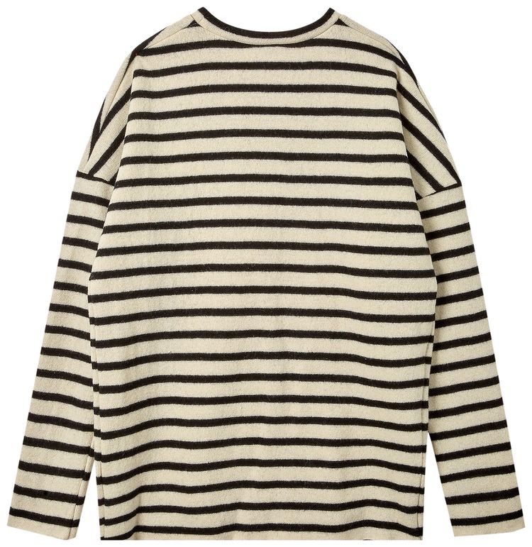 Raf Simons Redux Striped Sweater With Patches Off WhiteBlack