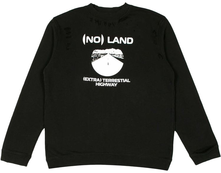Raf Simons Redux Destroyed Print Crew Neck Sweater Black
