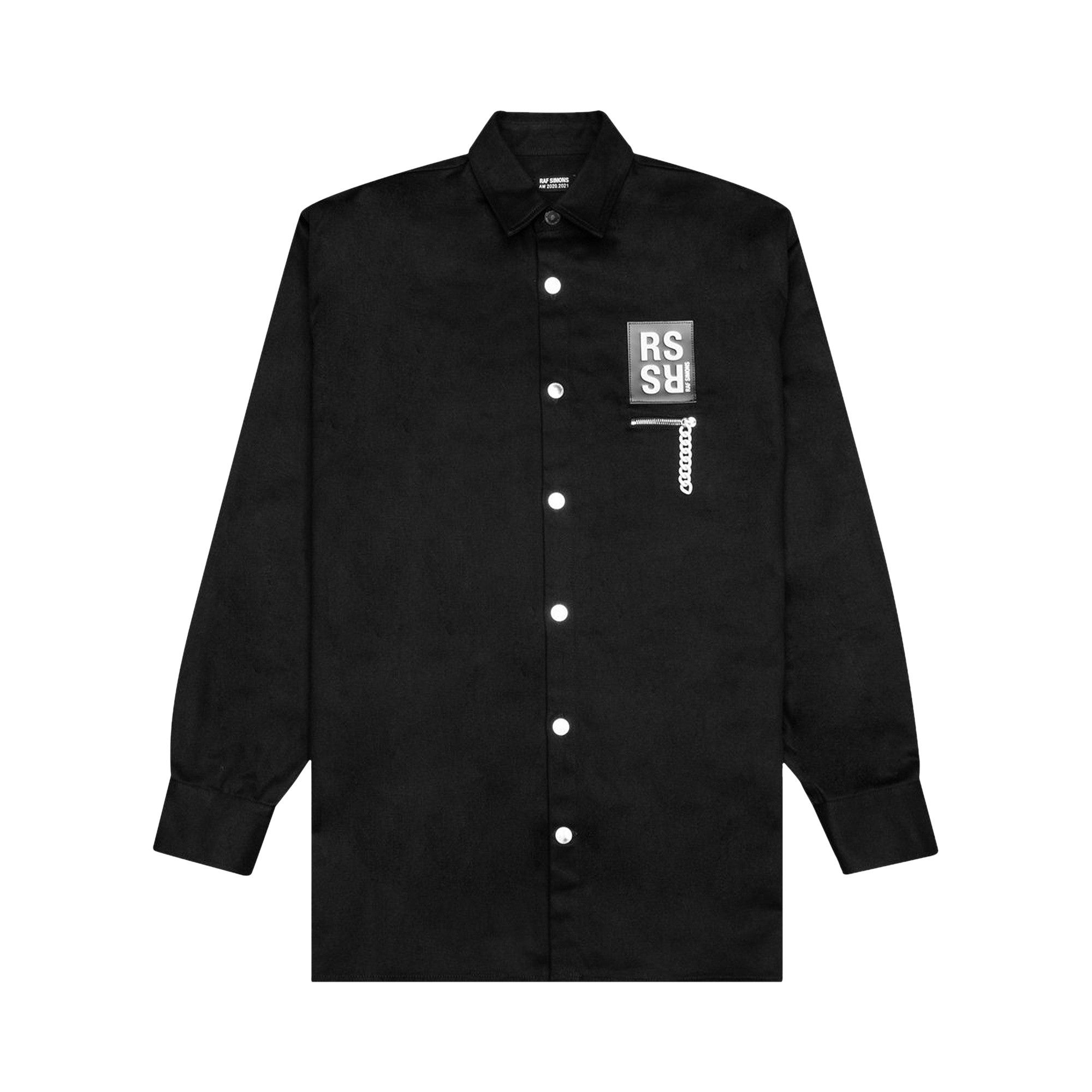 Buy Raf Simons Redux Big Fit Zip Pocket Denim Shirt 'Black' - 202