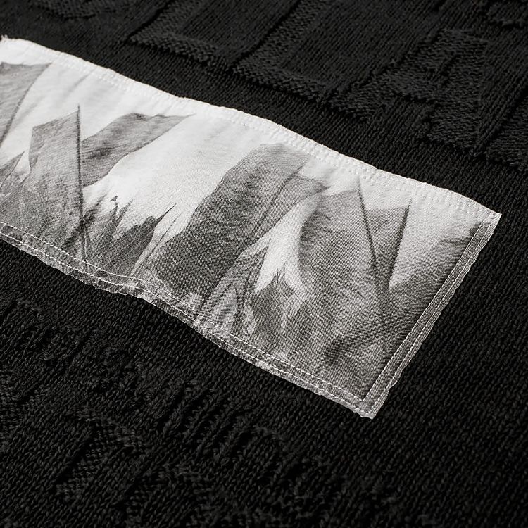 Raf Simons Redux Teenage Riot Applique Cotton Sweater Black