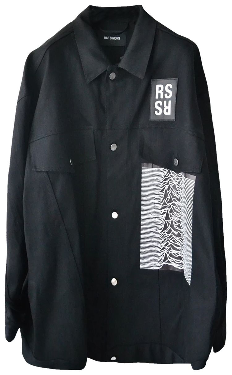 Raf Simons Redux Joy Division Print Denim Jacket Black