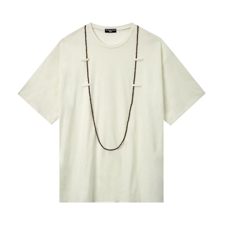 Raf Simons Redux Short Sleeve T Shirt With Beaded Chain White