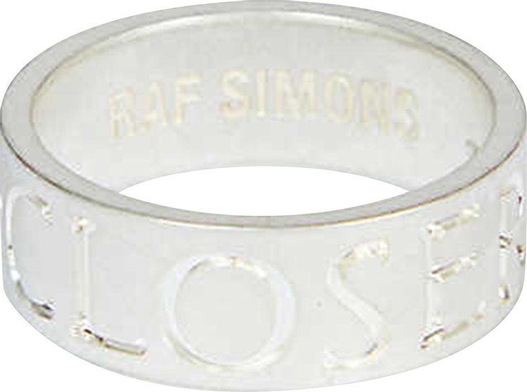 Raf Simons Redux Ring With Closer Engraved Silver