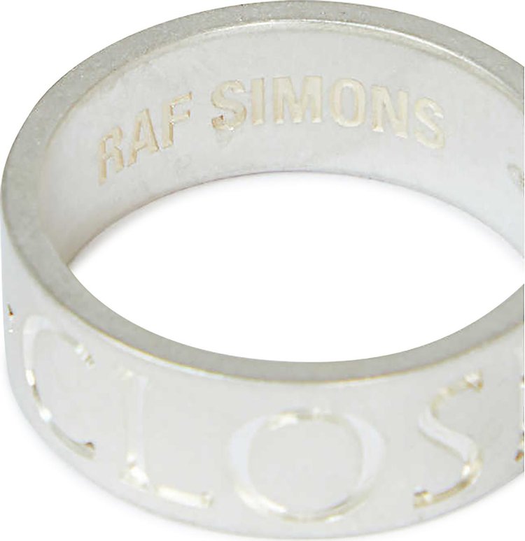 Raf Simons Redux Ring With Closer Engraved Silver