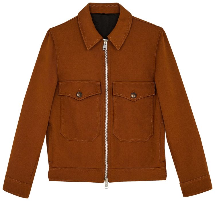 Ami Patch Pockets Zipped Jacket Copper Brown