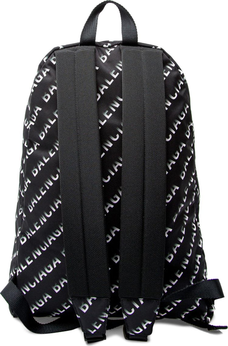 Balenciaga All Over Logo Backpack BlackWhite