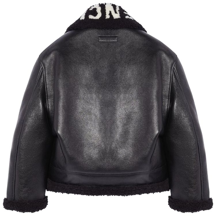 Balenciaga Cocoon Shearling Leather Jacket Black