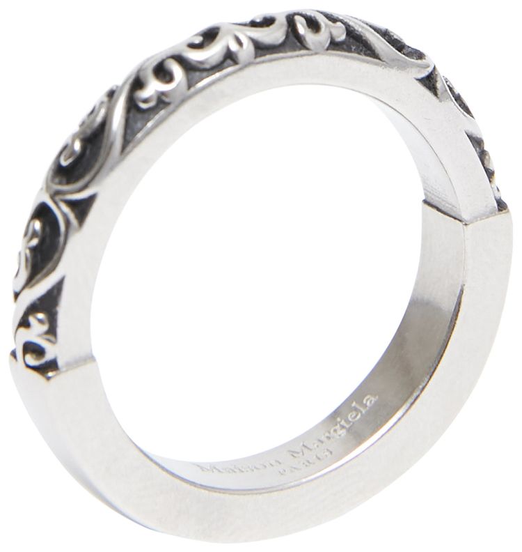 Maison Margiela Double Design Scroll Ring SilverBlack