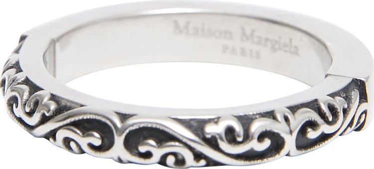 Maison Margiela Double Design Scroll Ring 'Silver/Black'