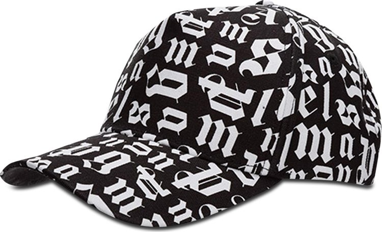 Palm Angels Broken Monogram Logo Cap BlackWhite