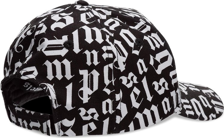 Palm Angels Broken Monogram Logo Cap BlackWhite