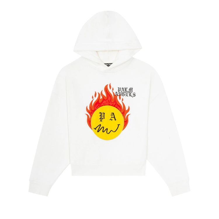 Palm Angels Burning Head Hoodie Brillant WhiteYellow