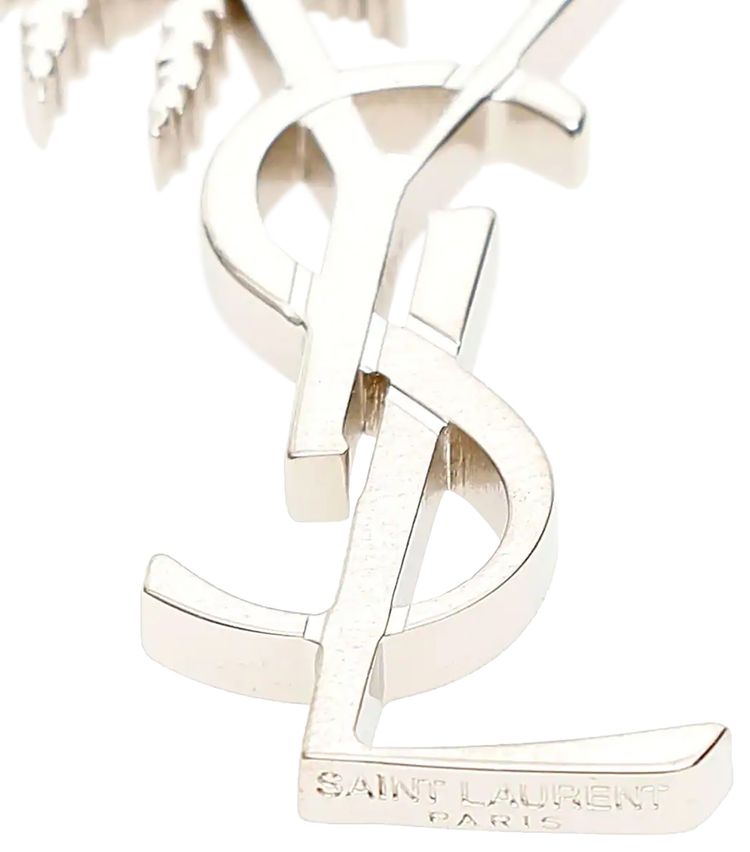 Saint Laurent Monogram Palm Earrings Palladium