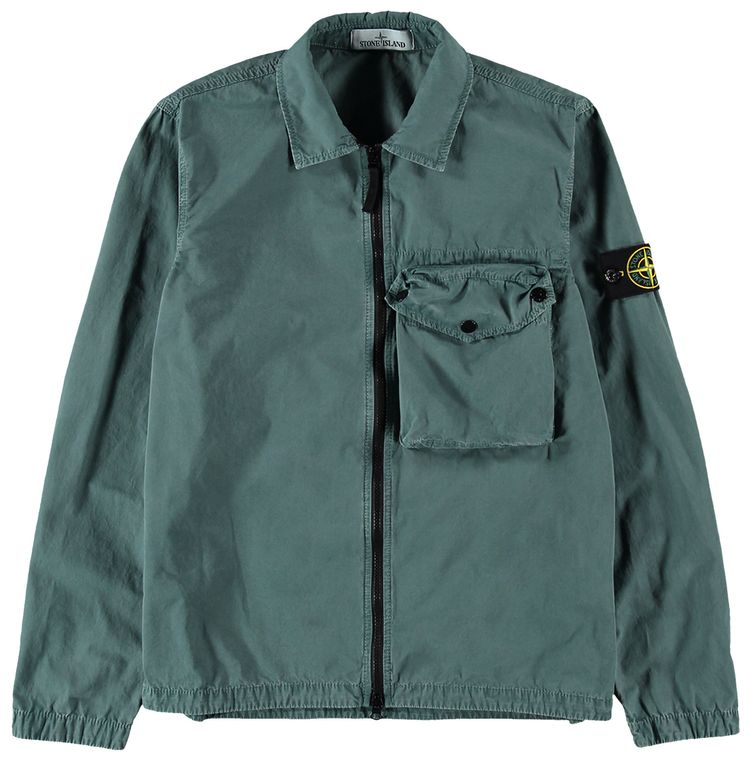Stone Island Zip Pocket Overshirt Petroleum