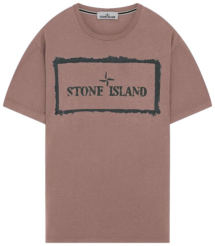 Stone Island Stencil One T Shirt Red Onion