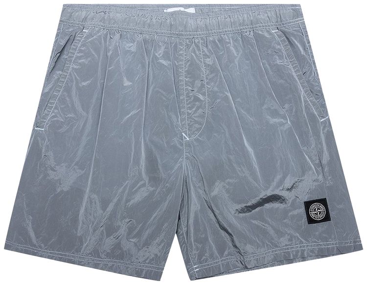 Stone Island Patch Logo Swim Shorts Sky Blue