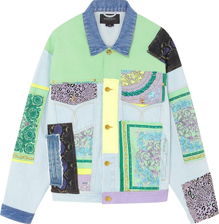 Versace Patchwork Denim Jacket 'Multicolor'