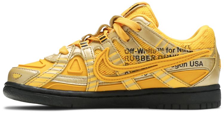 Off White x Nike Rubber Dunk PS University Gold