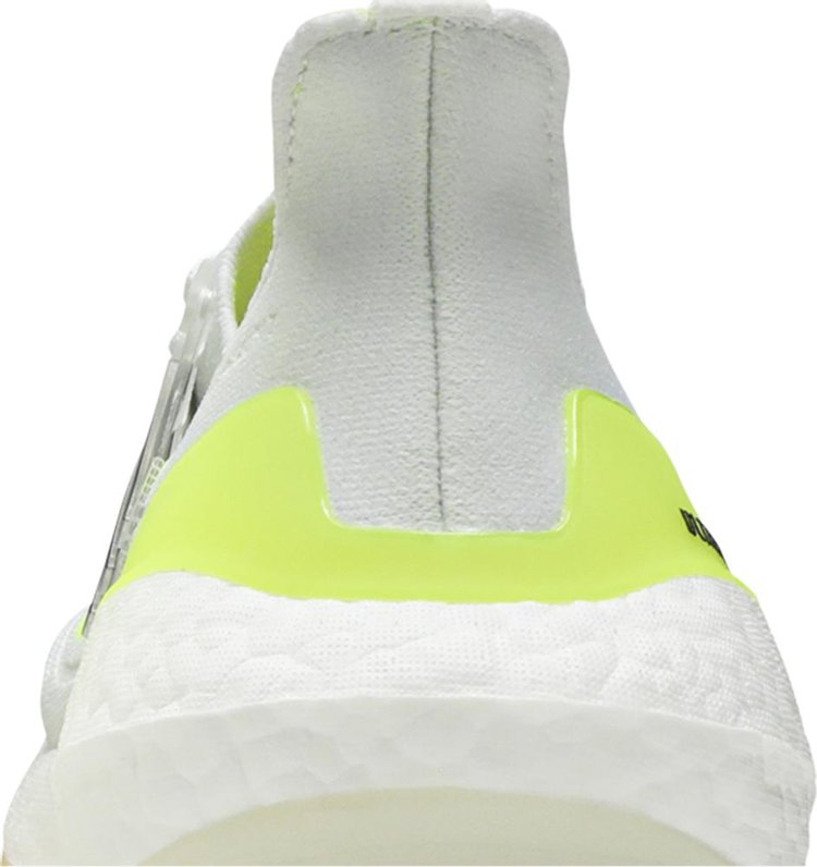 UltraBoost 21 White Solar Yellow