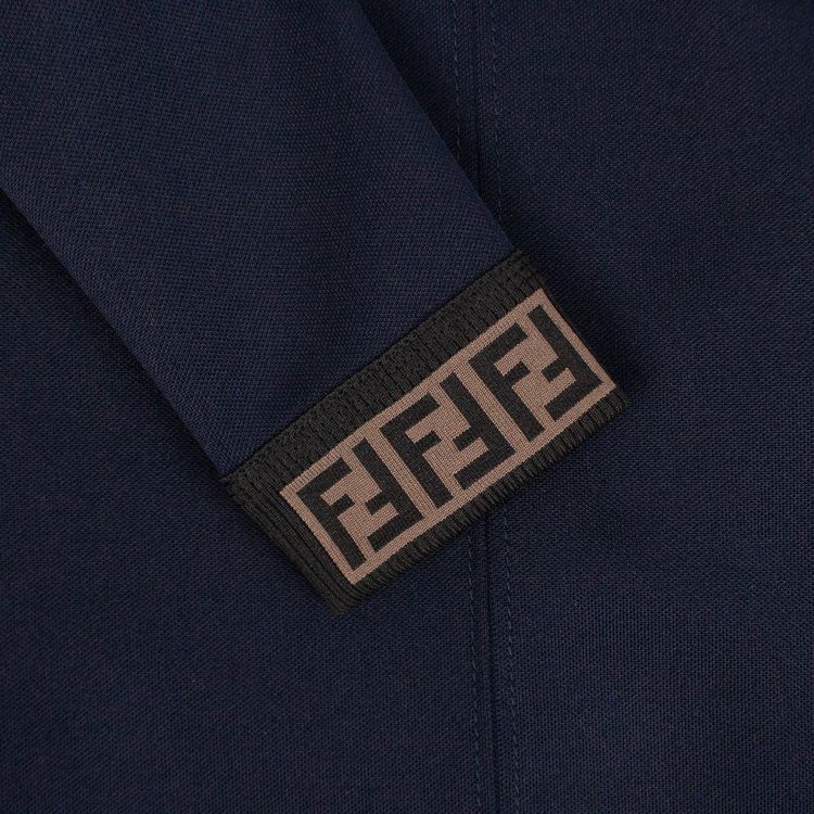 Fendi Jersey Logo Off The Shoulder Midi Dress Blue