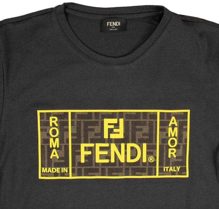 Fendi FF Short Sleeve T Shirt Grey