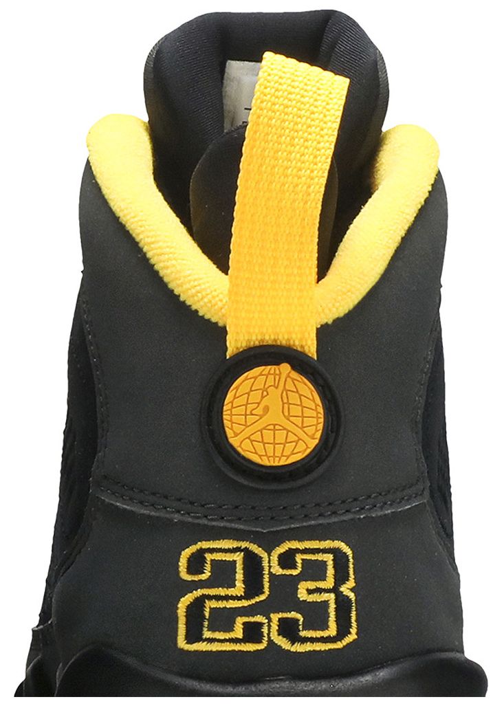 Air Jordan 9 Retro GS Dark Charcoal University Gold
