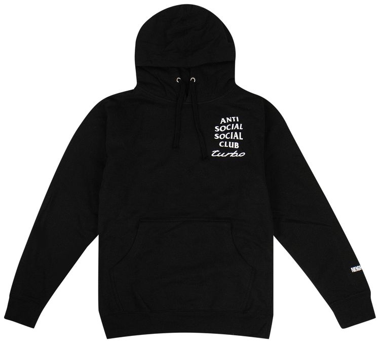 Anti Social Social Club Turbo Logo Hooded Sweatshirt Black