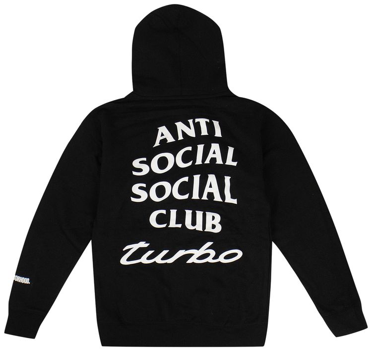 Anti Social Social Club Turbo Logo Hooded Sweatshirt Black