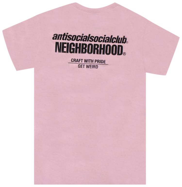 Anti Social Social Club x Neighborhood Cambered T Shirt Pink