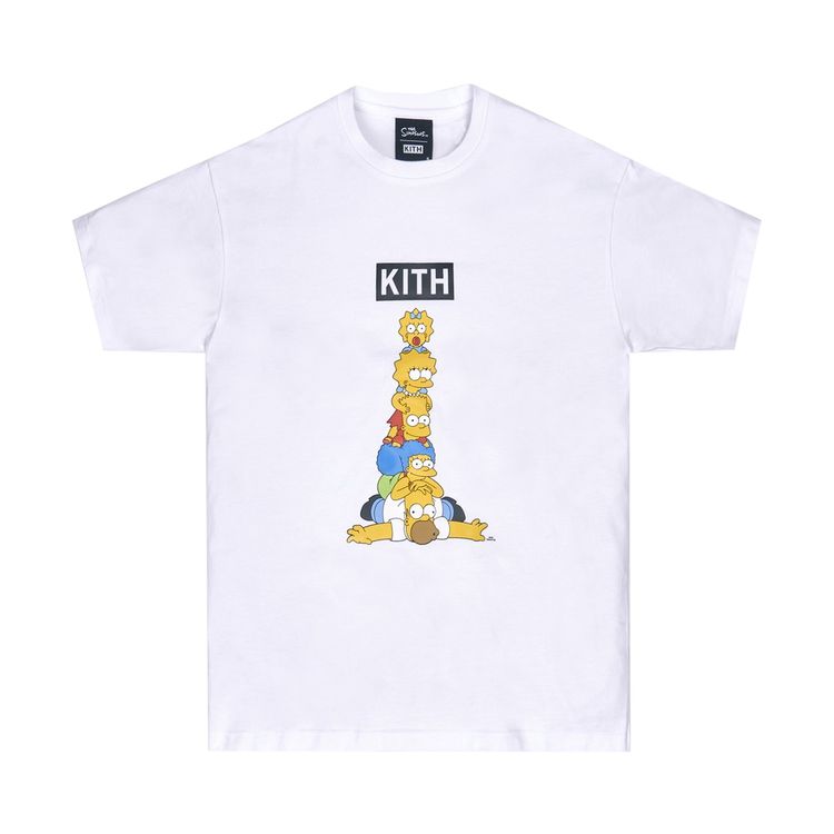 Kith For The Simpsons Family Stack Tee White
