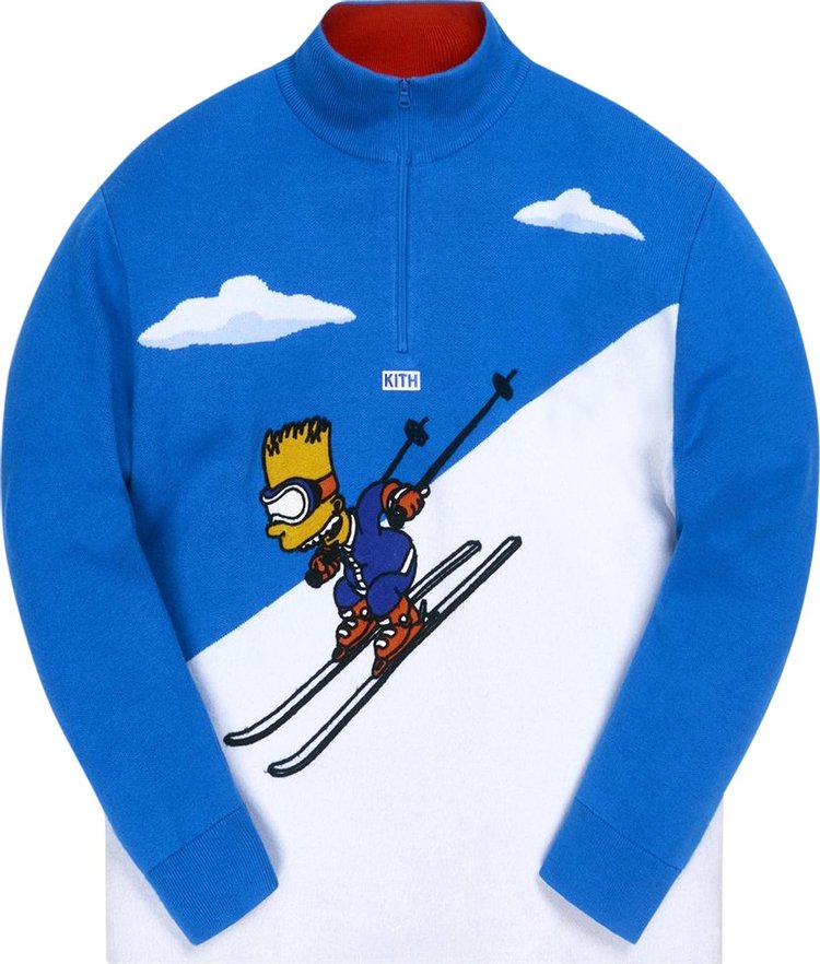 Kith For The Simpsons Bart Quarter Zip Ski Sweater 'Blue/Multicolor'