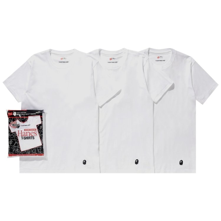 BAPE x Hanes3P T-Shirts 'White'