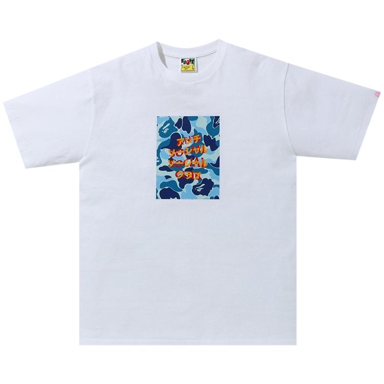 BAPE x Anti Social Social Club ABC Camo Box Tee WhiteBlue