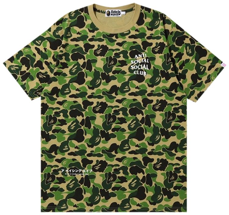 BAPE x Anti Social Social Club ABC Camo Tee Green