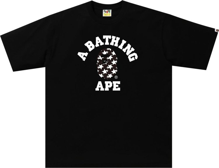 BAPE STA Pattern College Relaxed Fit Tee 'Black/Black'