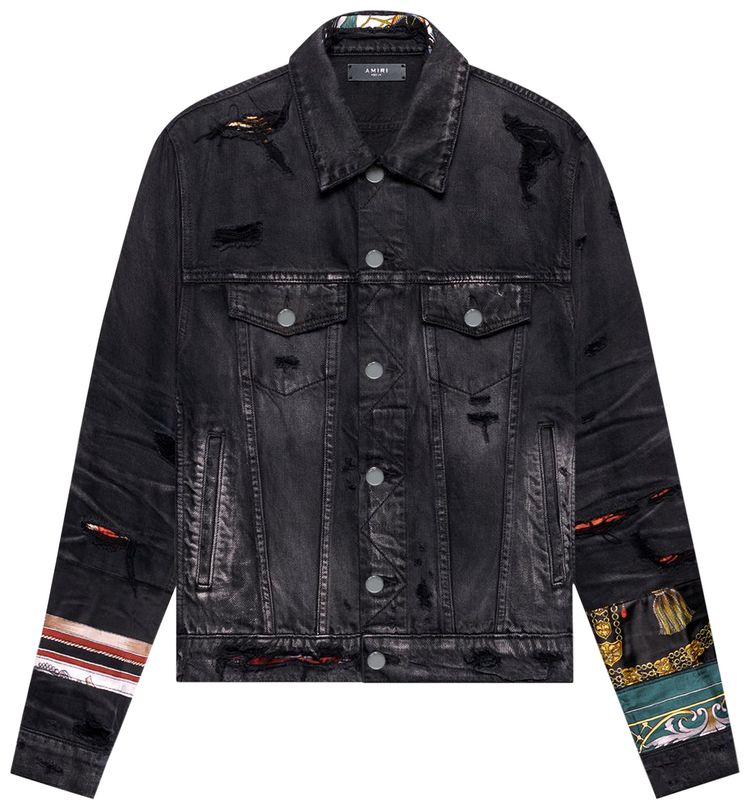 Amiri Patch Scarves Trucker Jacket BlackIndigo