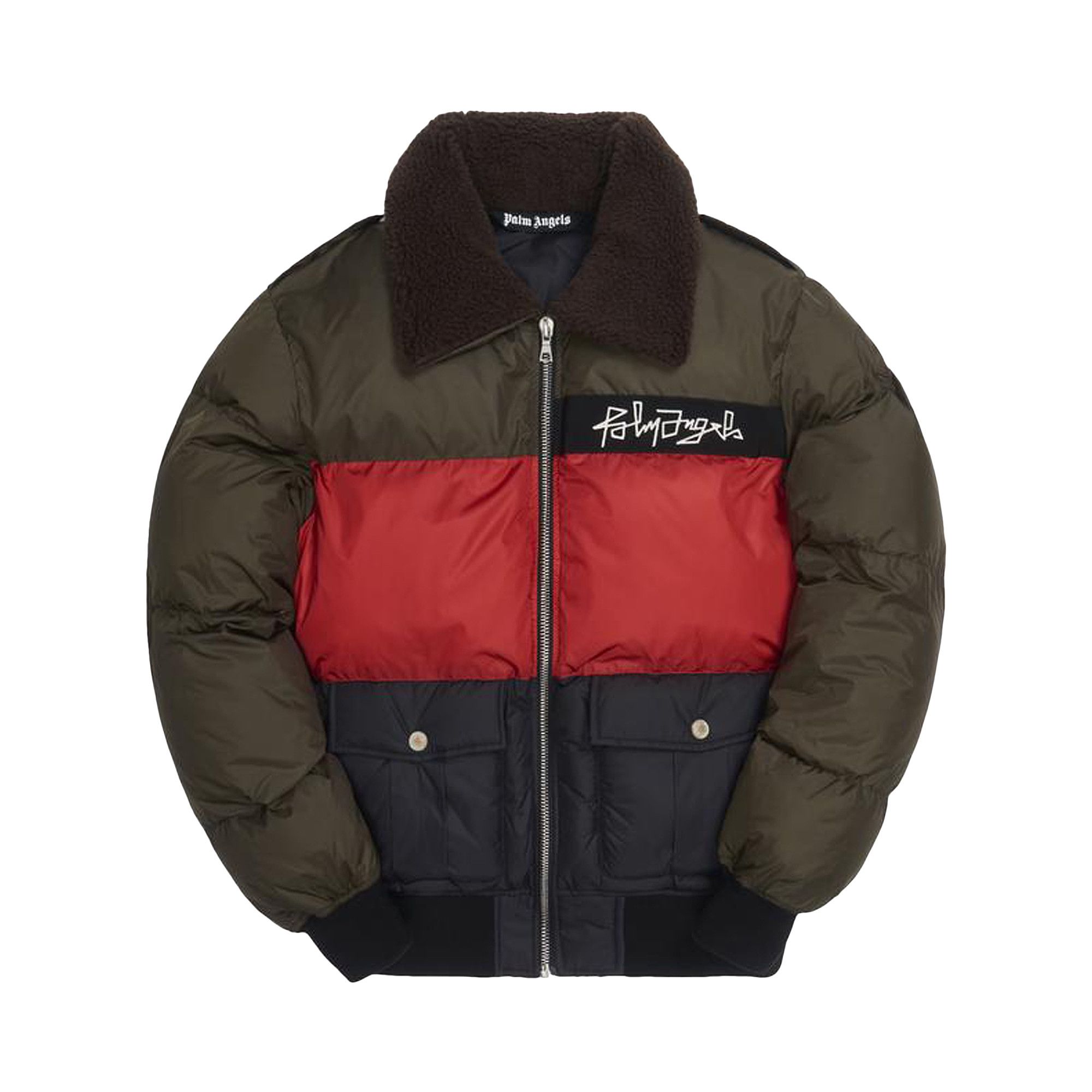 Buy Palm Angels Desert Logo Down Jacket 'Forest Green