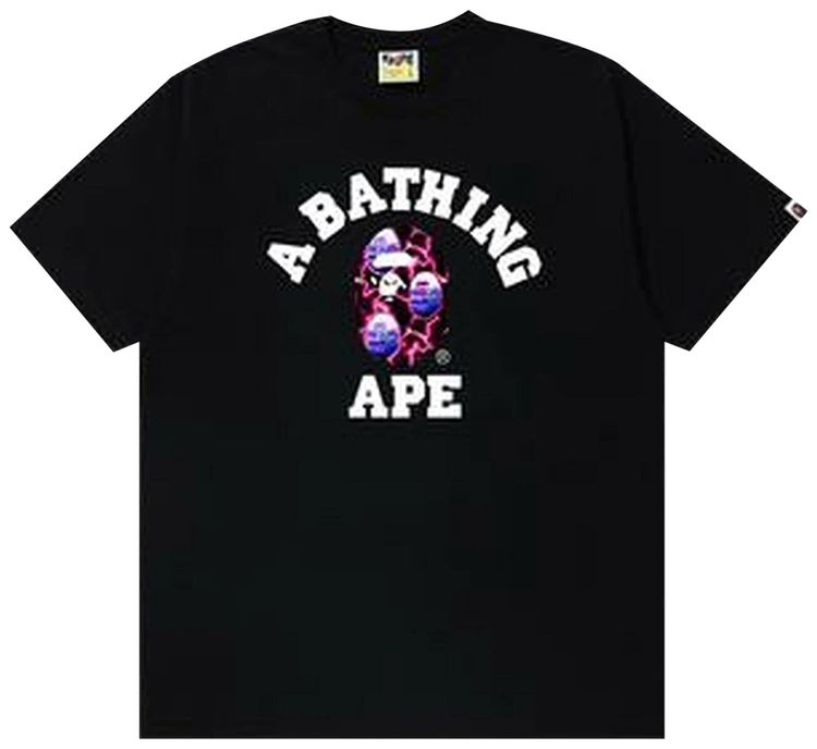BAPE Lightning College Tee BlackBlack