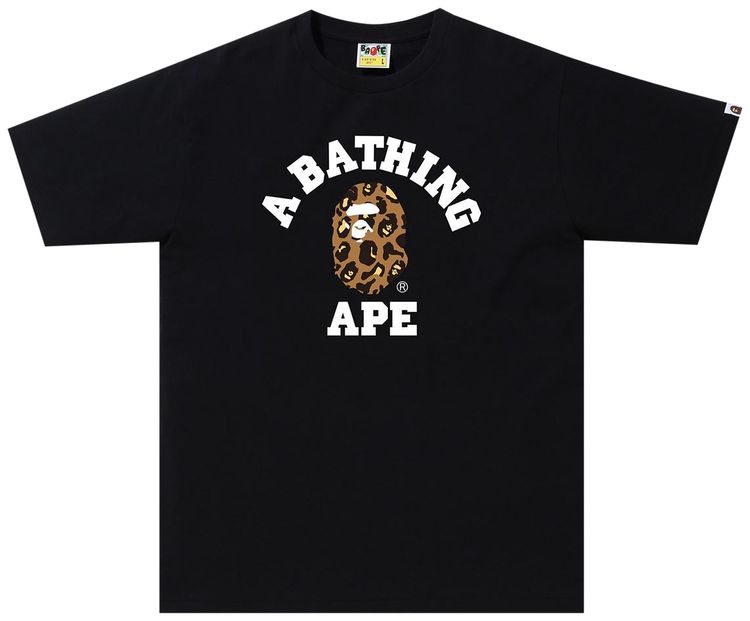 BAPE Leopard College Tee BlackBeige