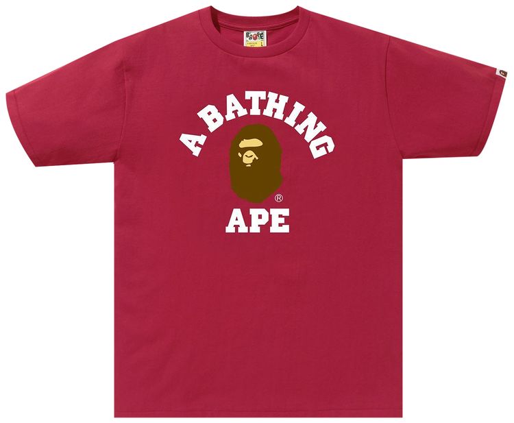 BAPE College Tee Red