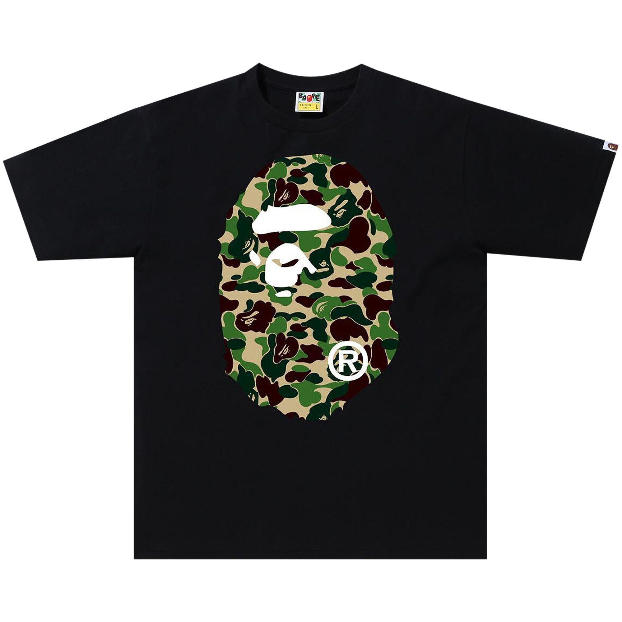 Buy BAPE ABC Camo Big Ape Head Tee Black Green 1G30 110 014 BLACK GREEN GOAT