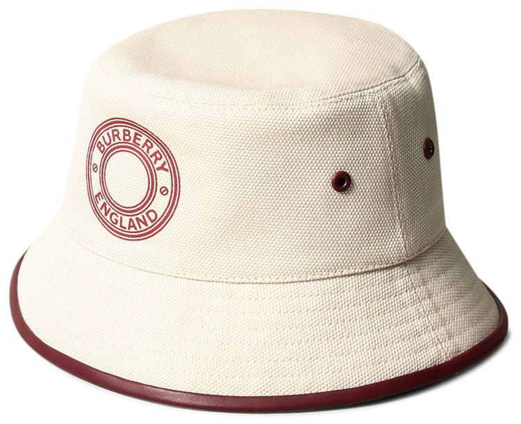 Burberry Logo Print Bucket Hat Garnet