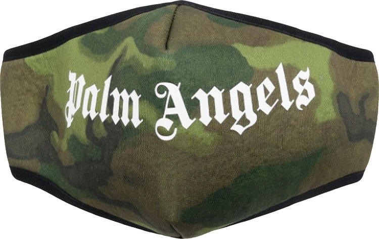 Palm Angels Logo Camouflage Mask 'Military Green'