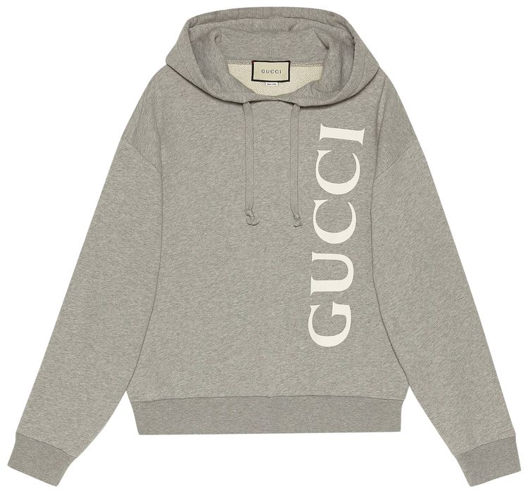 Gucci Print Hooded Sweatshirt Medium Grey