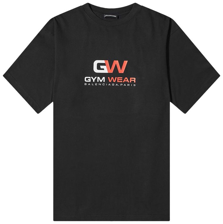 Balenciaga Gym Wear Logo Tee Black