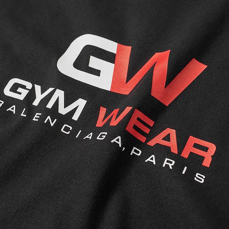 Balenciaga Gym Wear Logo Tee Black
