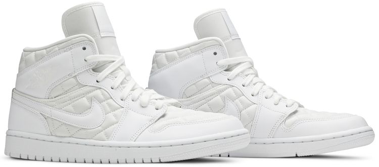 Wmns Air Jordan 1 Mid SE White Quilted