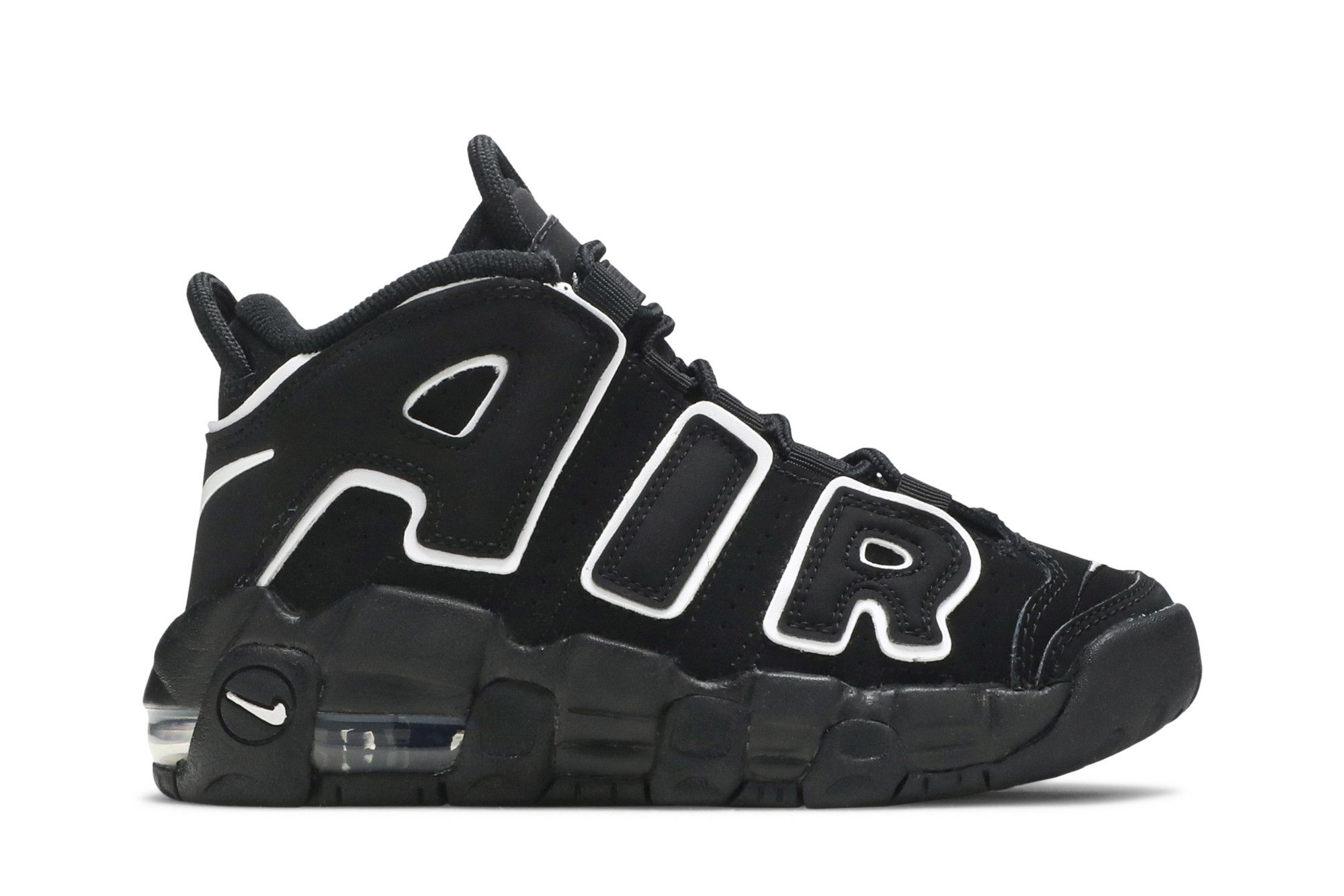 Nike air uptempo black white and grey store