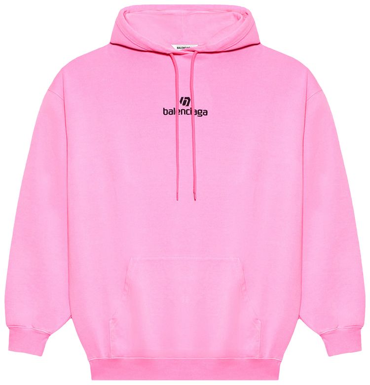 Balenciaga Oversized Sponsor Hoodie Bubble Gum PinkBlack