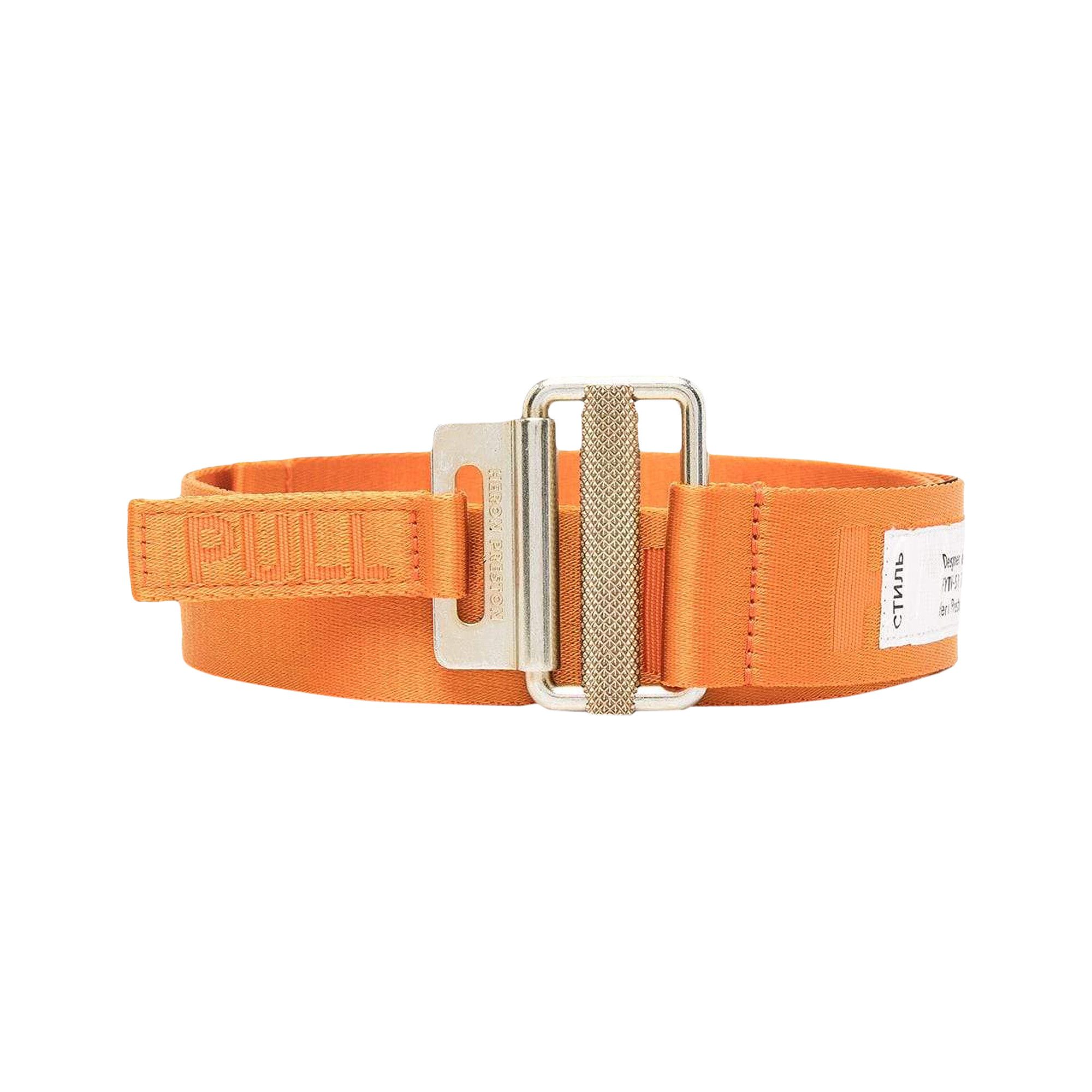 Buy Heron Preston Logo Woven Tape Belt 'Orange/Gold